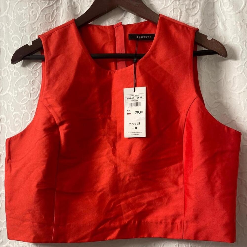 NWT RESERVED Coral Cotton Midriff Top | Size: 6